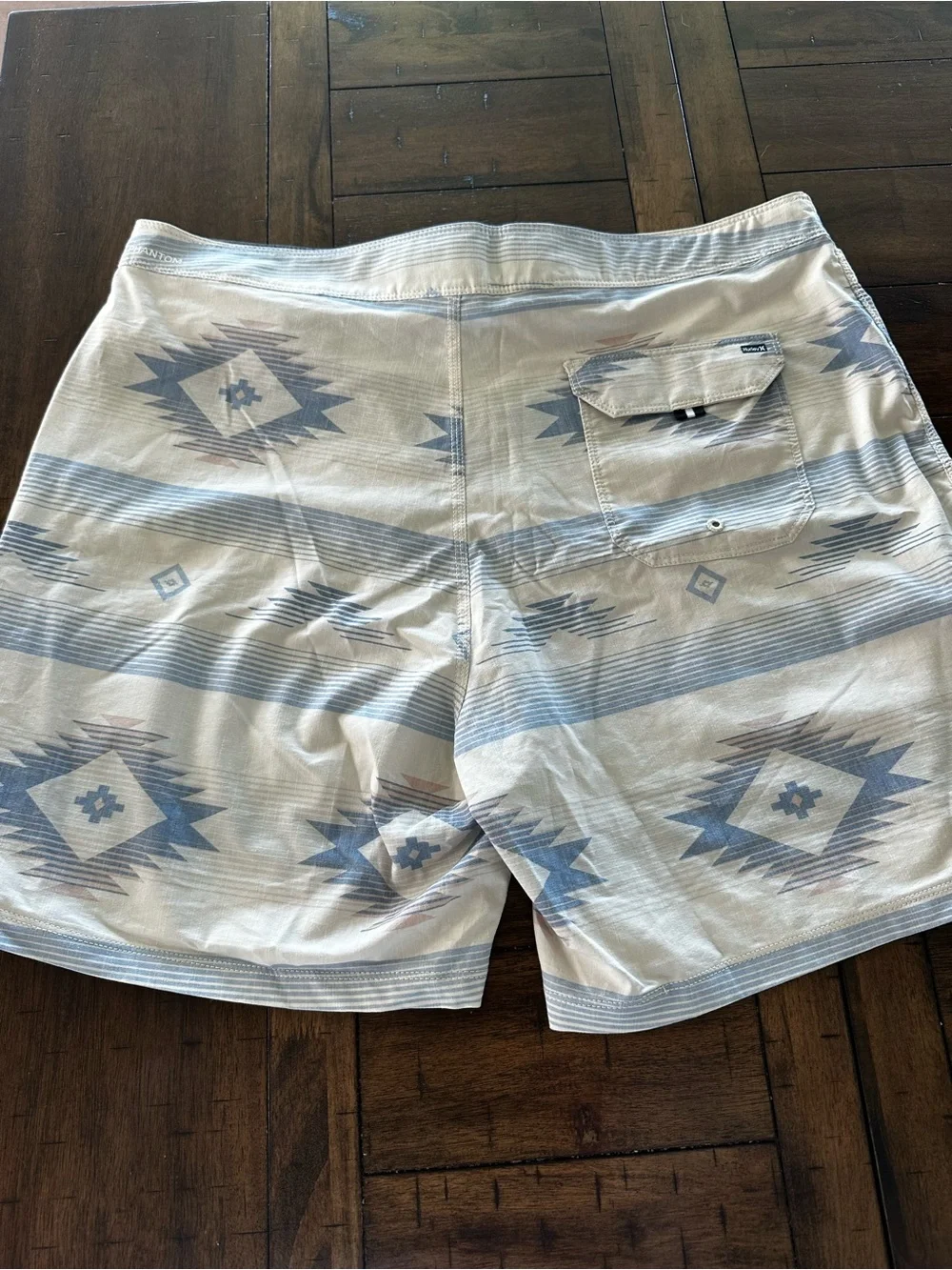 Hurley Men's Light Blue Aztec Swim Trunks - Size 36
